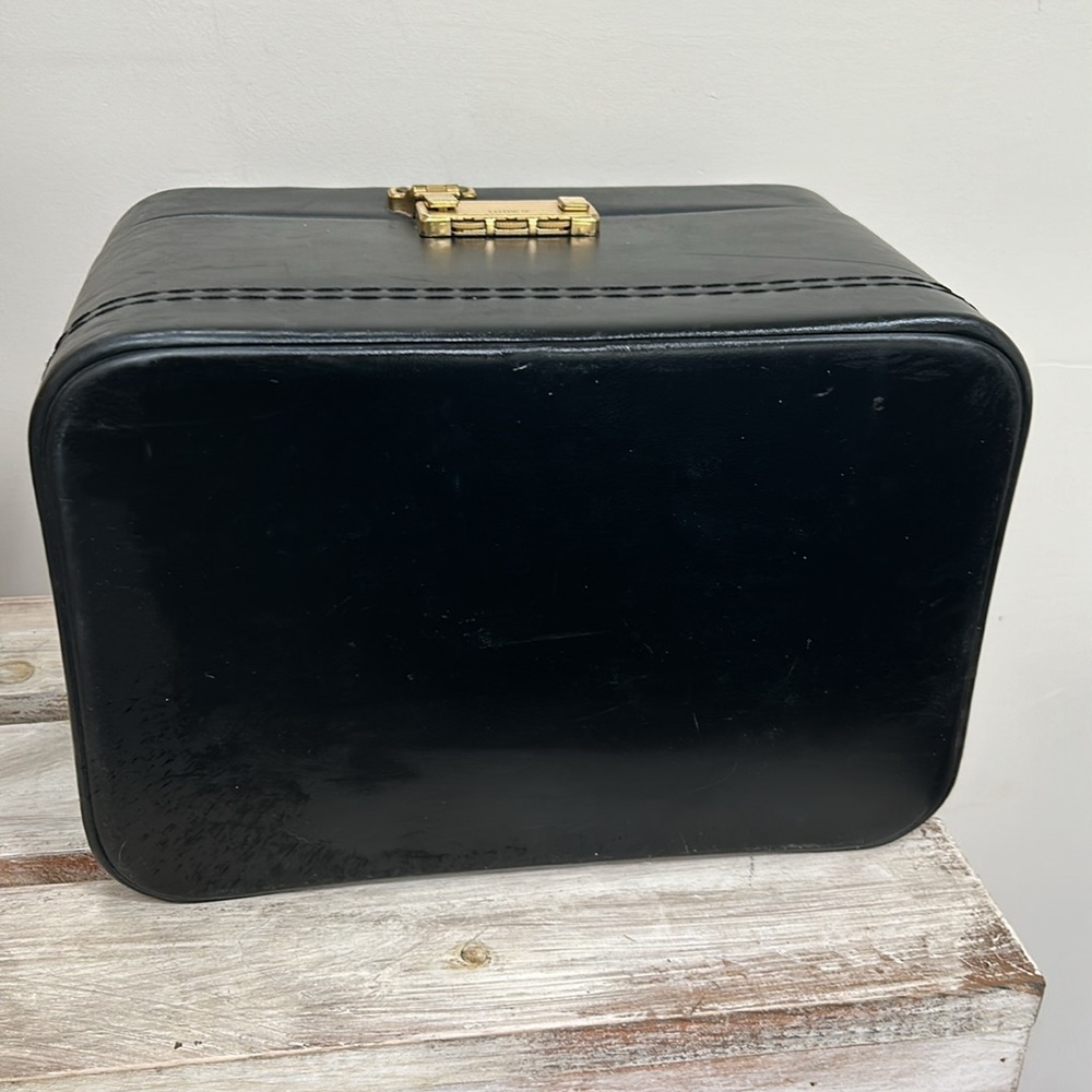 Vintage Amiet Black Leather Beauty Case - Picture 5 of 9